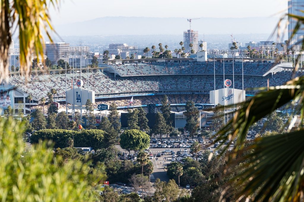 Dodger Stadium am Tag von Aussen